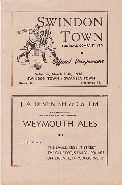 <b>Saturday, March 13, 1948</b><br />vs. Swansea Town (Home)